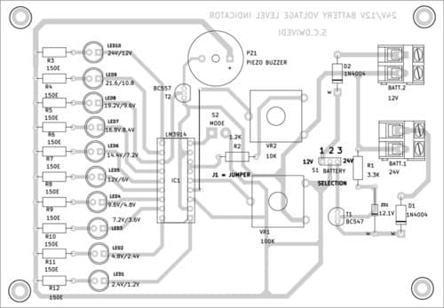 24V/12V Battery Voltage Level Indicator | Full DIY Project