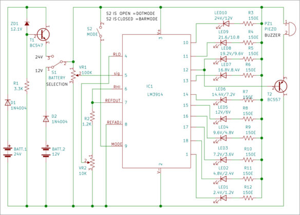 24V/12V Battery Voltage Level Indicator | Full DIY Project