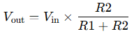 Formula to calculate output voltage of a voltage divider circuit