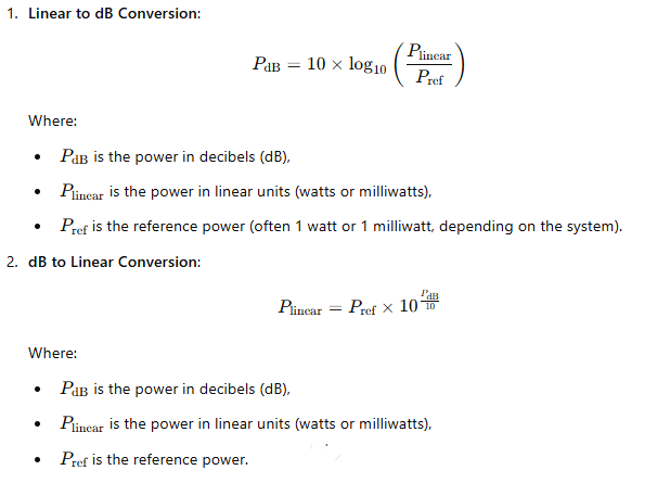 RF Power Ratio Conversion Formula