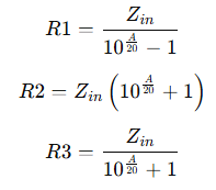 T-Pad Attenuator Formula