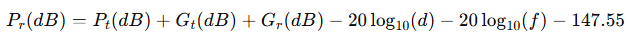 Friis Transmission Equation in db