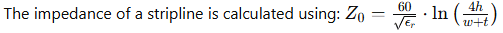 Wire Stripline Impedance Calculator