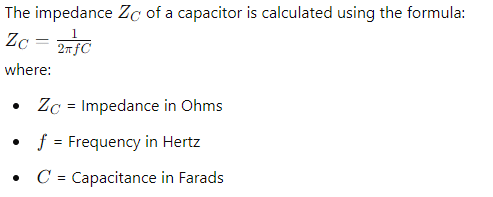 Capacitor Impedance Calculation Formula