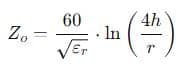 Wire Microstrip Impedance Formula