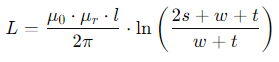 Formula for Broadside Coupled Trace Inductance