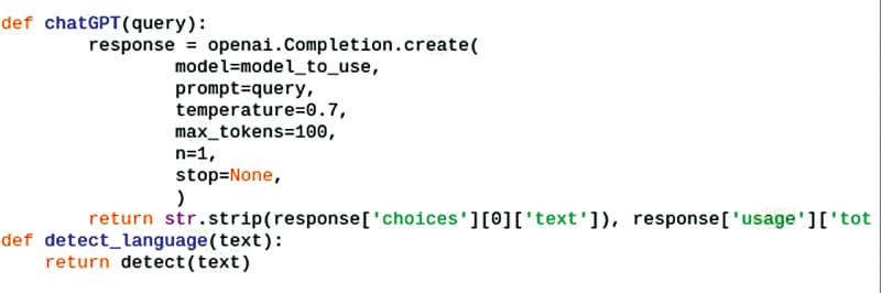 Creating language detection function 