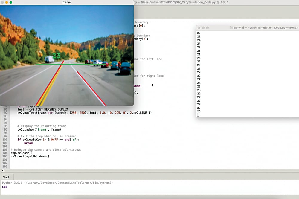 Lane Detection and Speed Monitoring using Doppler radar