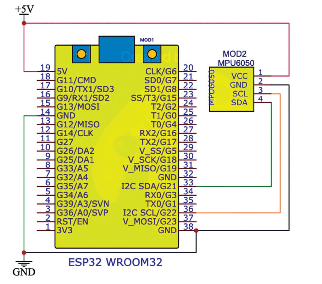 Sistema de detección de caídas ESP32 y conexión MPU6050