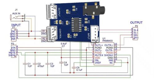 Low-Cost Stereo Audio Amplifier Circuit Under 50 Rupees