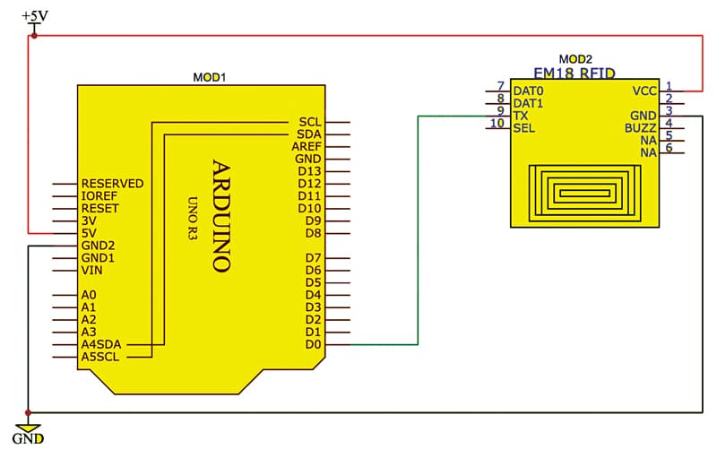 Etiqueta RFID y conexión Arduino