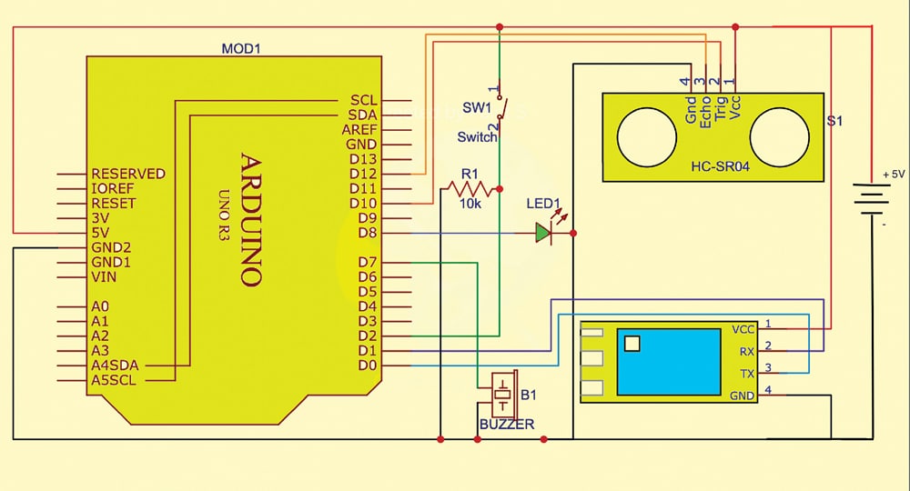 Arduino based Distance Monitor and Handwashing Timer Circuit