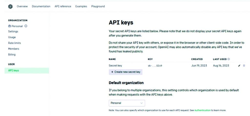 OPEN-AI API creation
