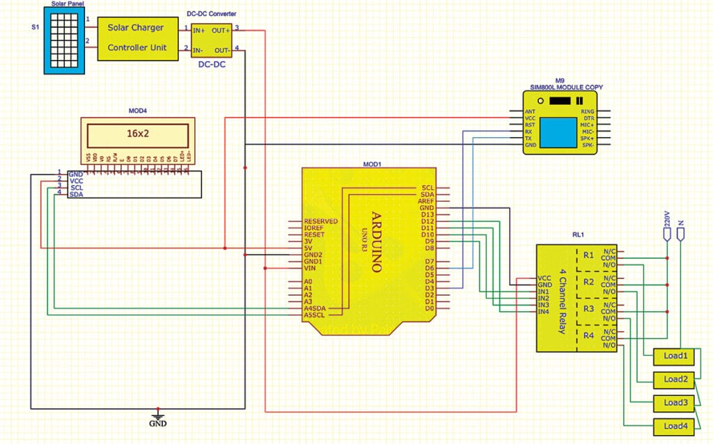Circuit Diagram of Smart Switch for Agriculture Irrigation