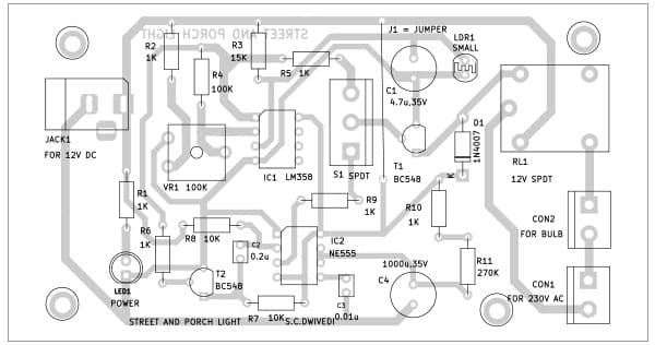 Component layout of the PCB