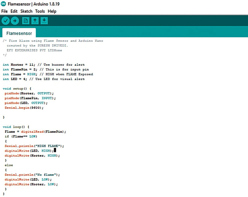 Fire Alarm Arduino Code