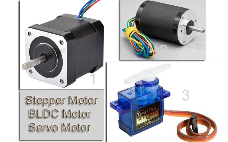 Stepper Motor, BLDC Motor, and Servo Motor