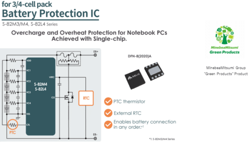 ABLIC launches the S-82M3/M4 Series and the S-82L4 Series secondary protection ICs for notebook PCs