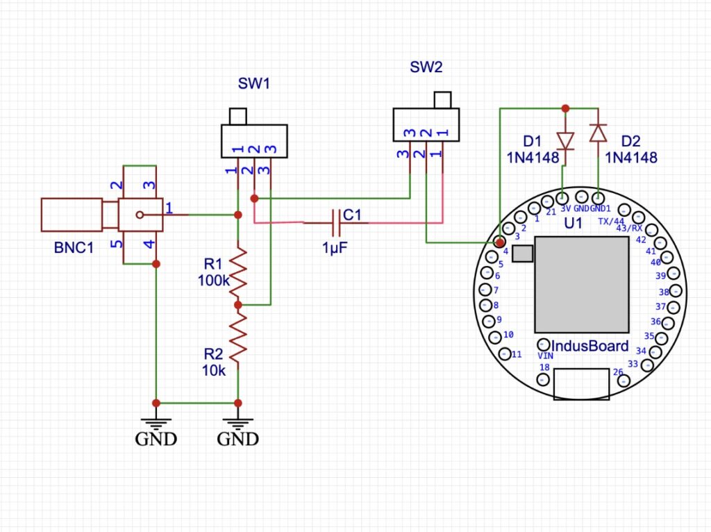 IndusScope Smallest IoT Oscilloscope circuit 
