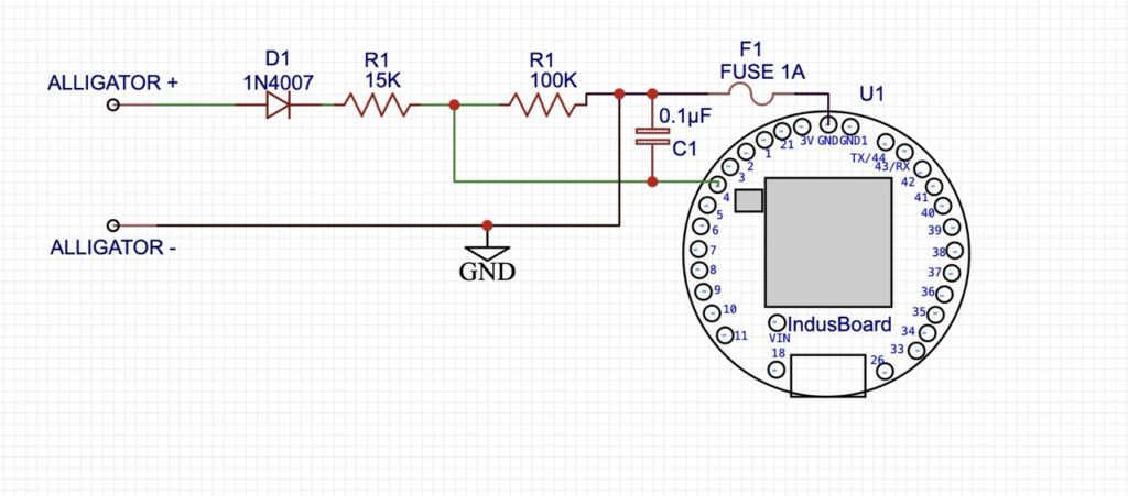 Circuit for IoT Based Smallest Wireless Voltmeter   