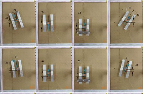 Experimental motion trajectory of the robot. a Load 0 g, VB1 = 0 V, VB2 = 400 V; b Load 0 g, VB1 = 400 V, VB2 = 400 V; c Load 55 g, VB1 = 200 V, VB2 = 200 V; d Load 0 g, VB1 = 400 V, VB2 = 0 V. Credit: Journal of Bionic Engineering (2025). DOI: 10.1007/s42235-025-00663-2